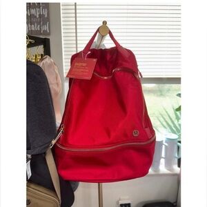 RARE NWT Lululemon Lunar New Year City Adventure Backpack *mini in Dark Red/Gold